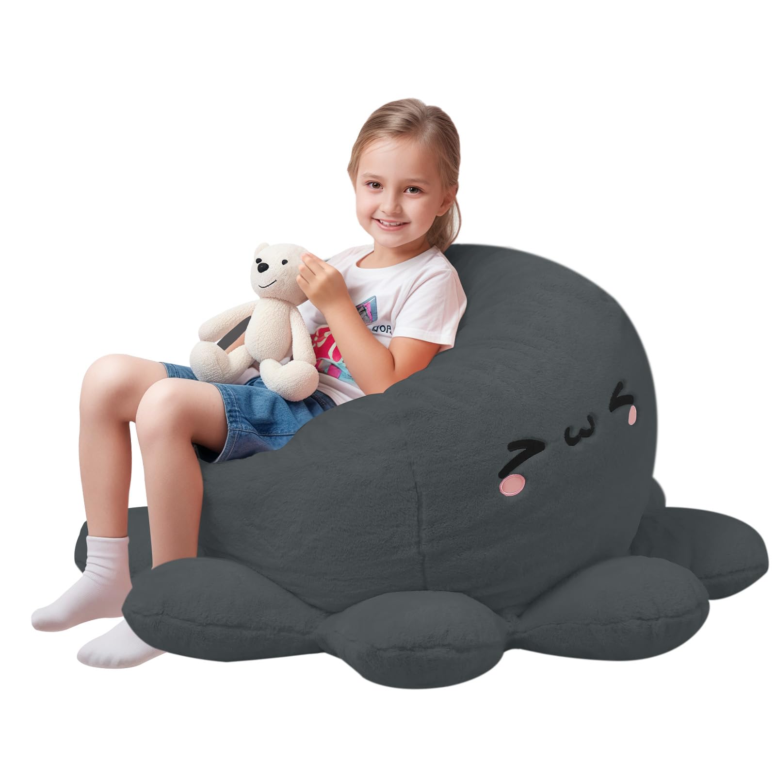 Reversible Octopus Bean Bag Chair for Kids