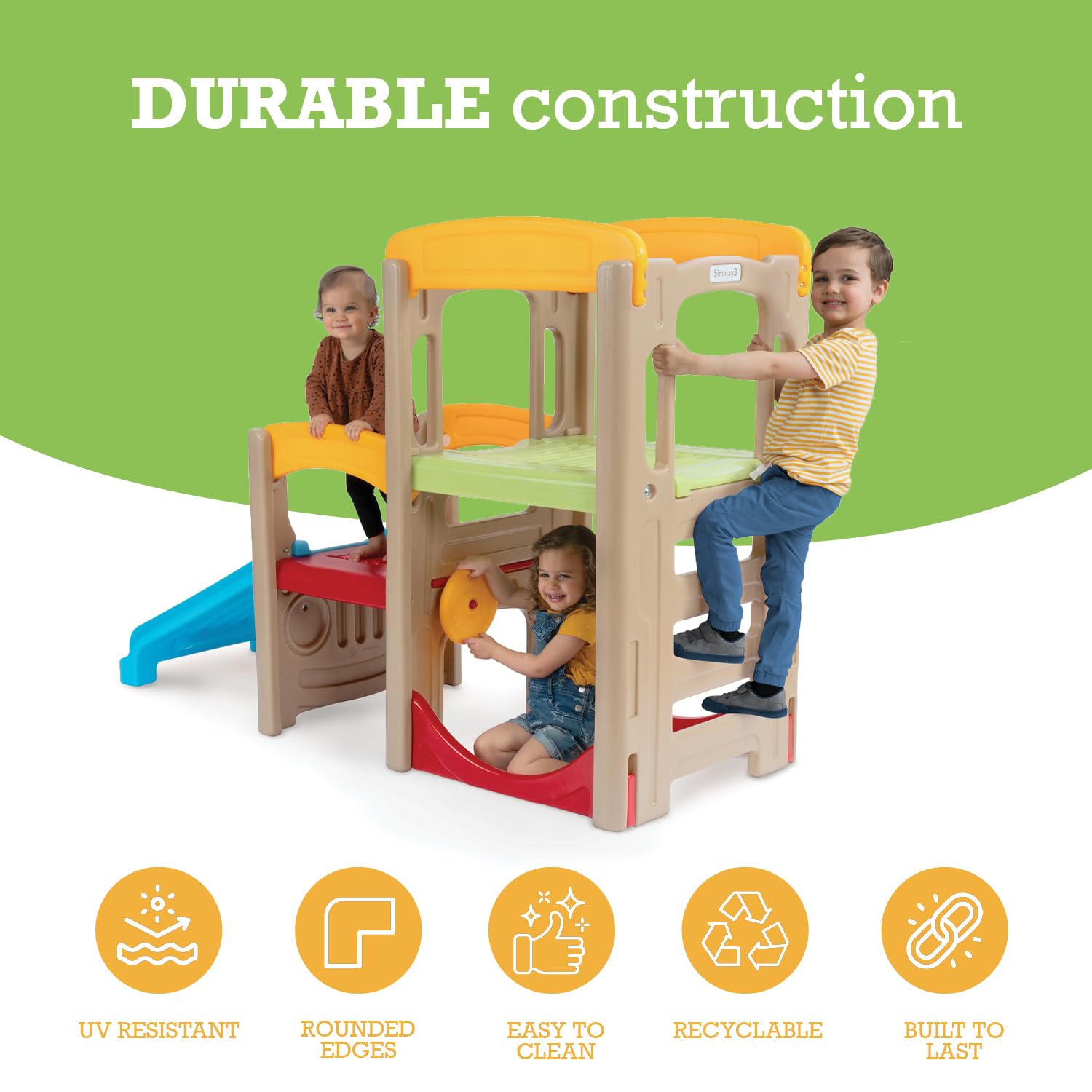 Indoor Outdoor Climber and Slide Playset for Toddlers