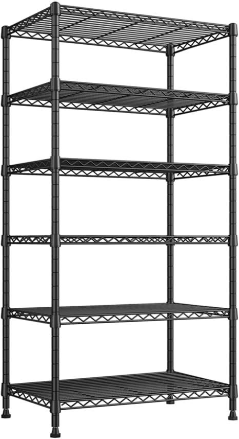 75" H Metal Shelving 6 Tier Storage Shelf Adjustable Kitchen