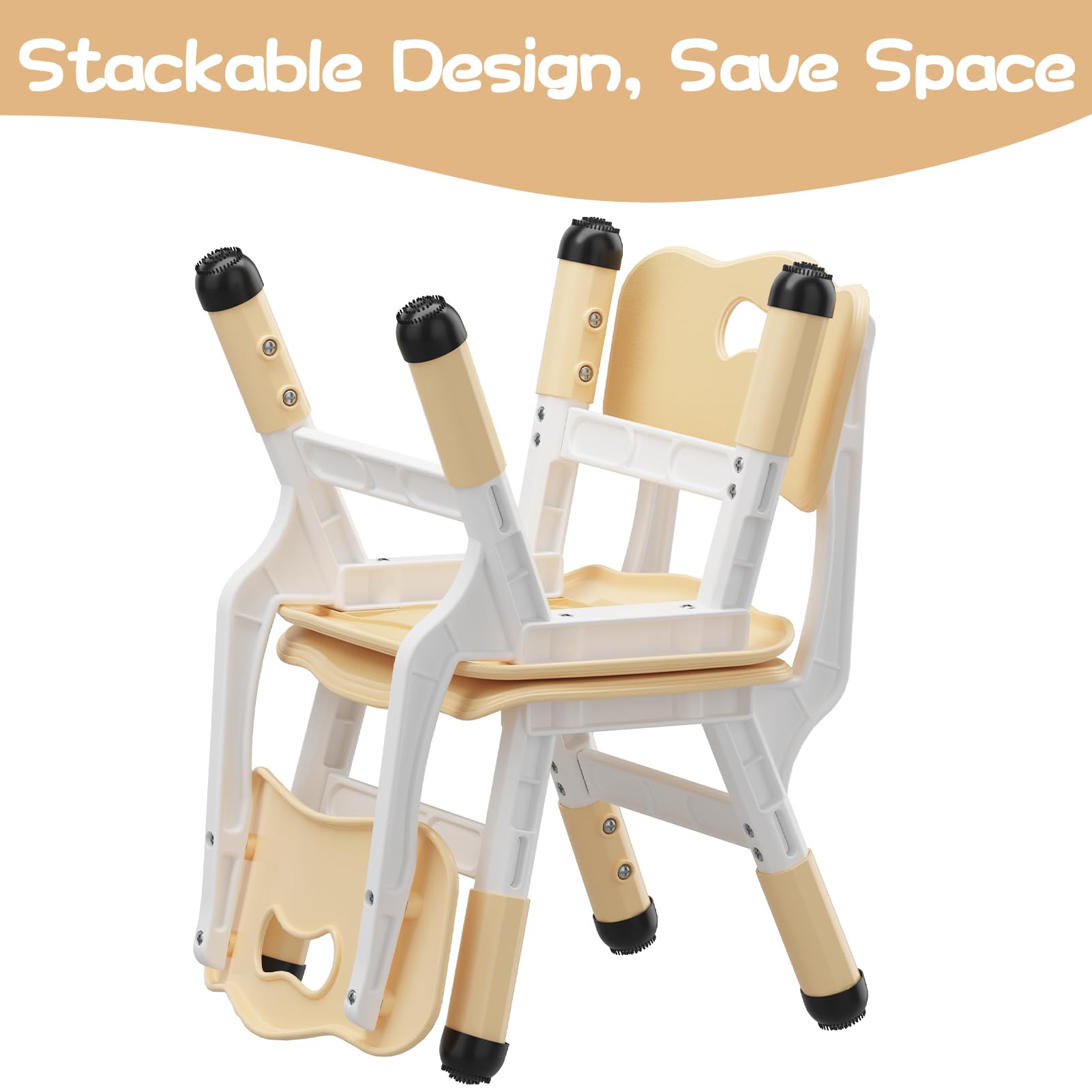 Height Adjustable Kids Chair Set of 2 for Toddlers