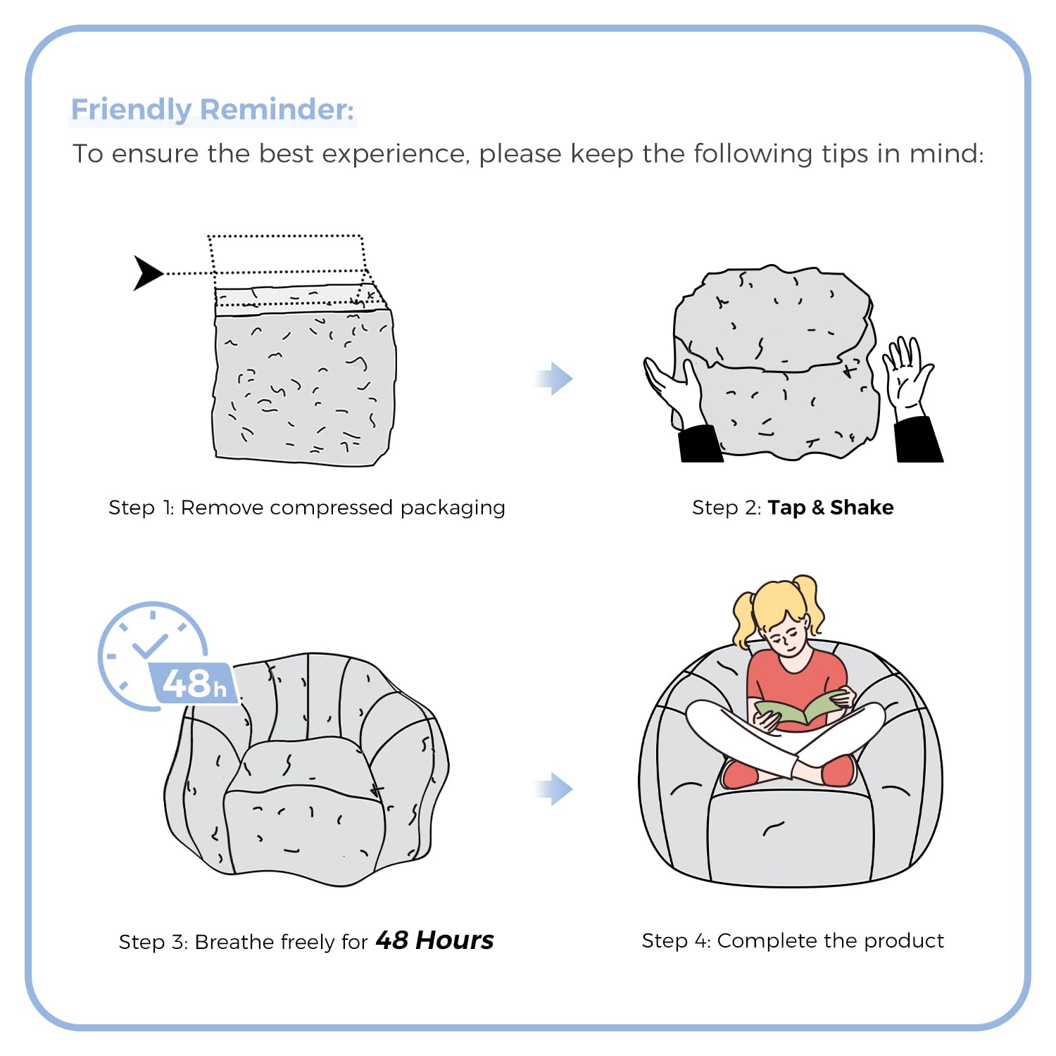 Shell Shaped Bean Bag Chair for Kids