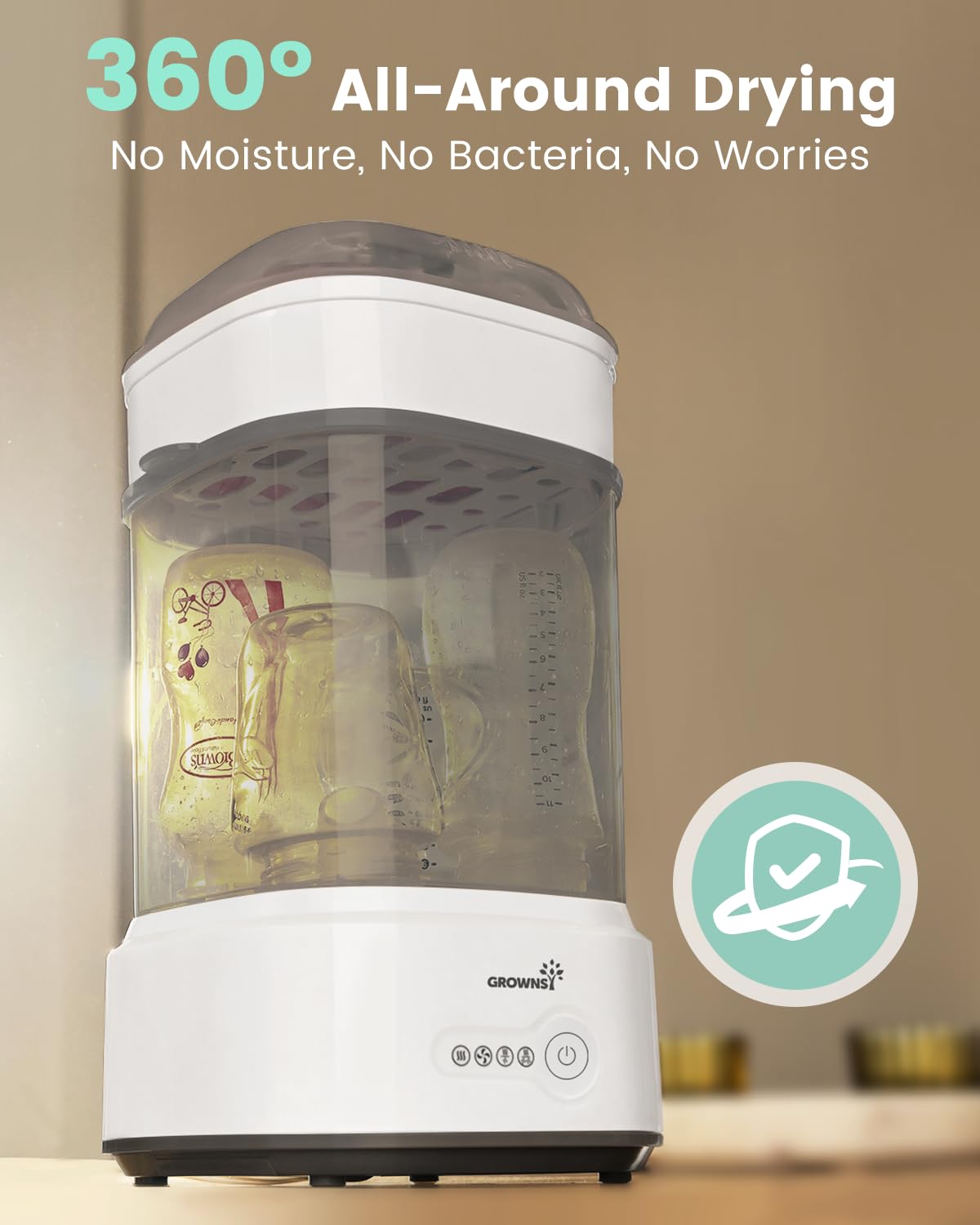 Bottle Sterilizer and Dryer, Compact Electric Steam Baby Bottle Sterilizer