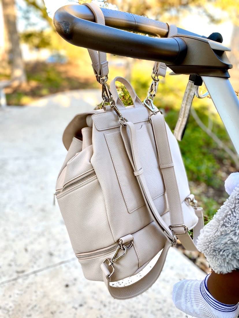 Journey Pearl Vegan Leather Diaper Bag Backpack | Elegant