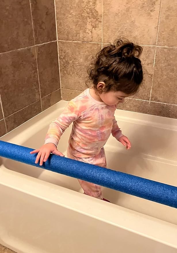 Bathtub Baby Gate Toddler Safety Bar - Non Slip Adjustable Height Bar for Baby Proofing
