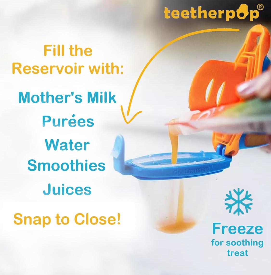 Teetherpop Fillable Silicone Teether for Babies (3-Pack) – Breastmilk Popsicle Molds for Teething w/Spill-Proof Sippy Slits – Baby Teethers for Liquid & Purée – Cooling Teething Relief (FuchsiaPink)