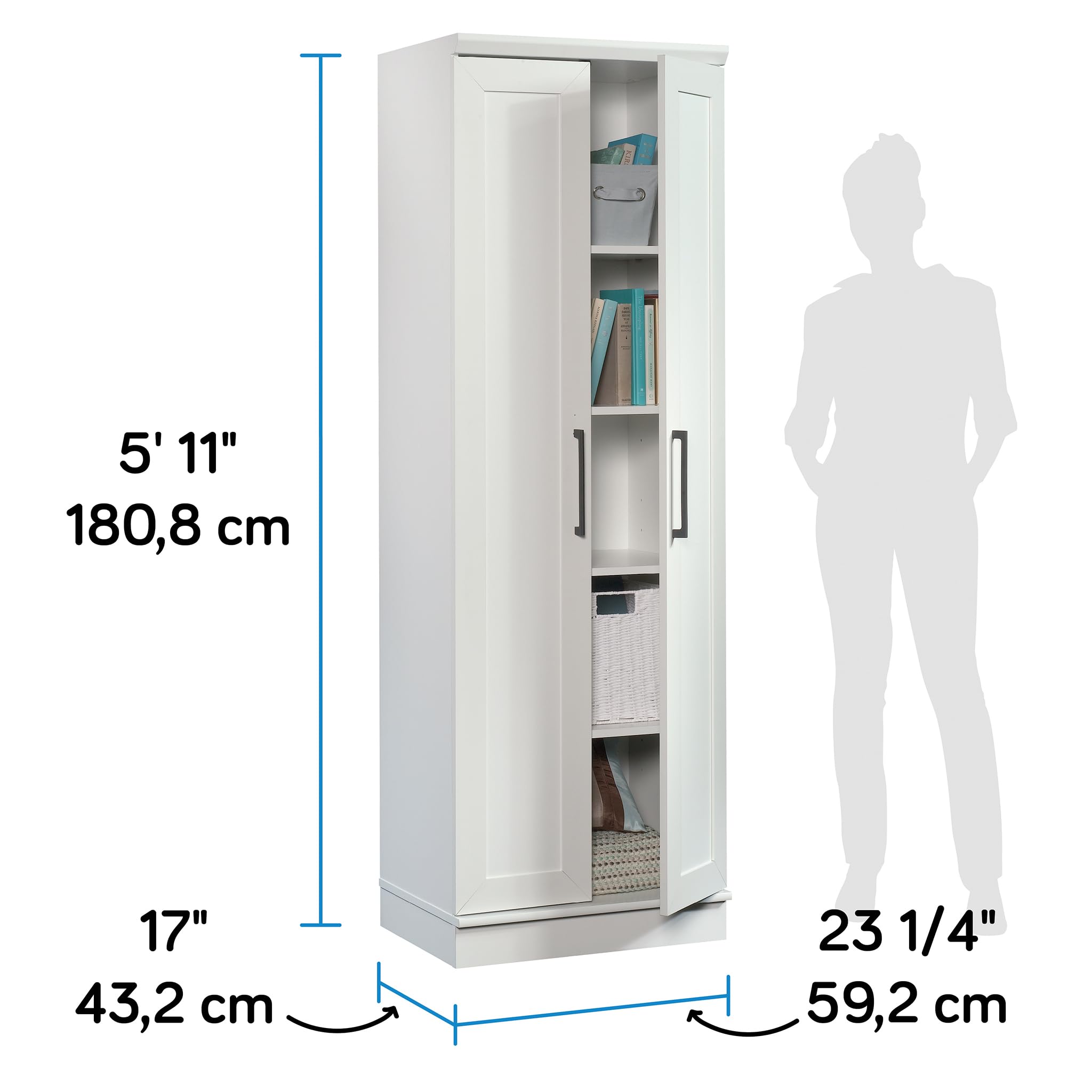 Tall Storage Cabinet with Adjustable Shelves