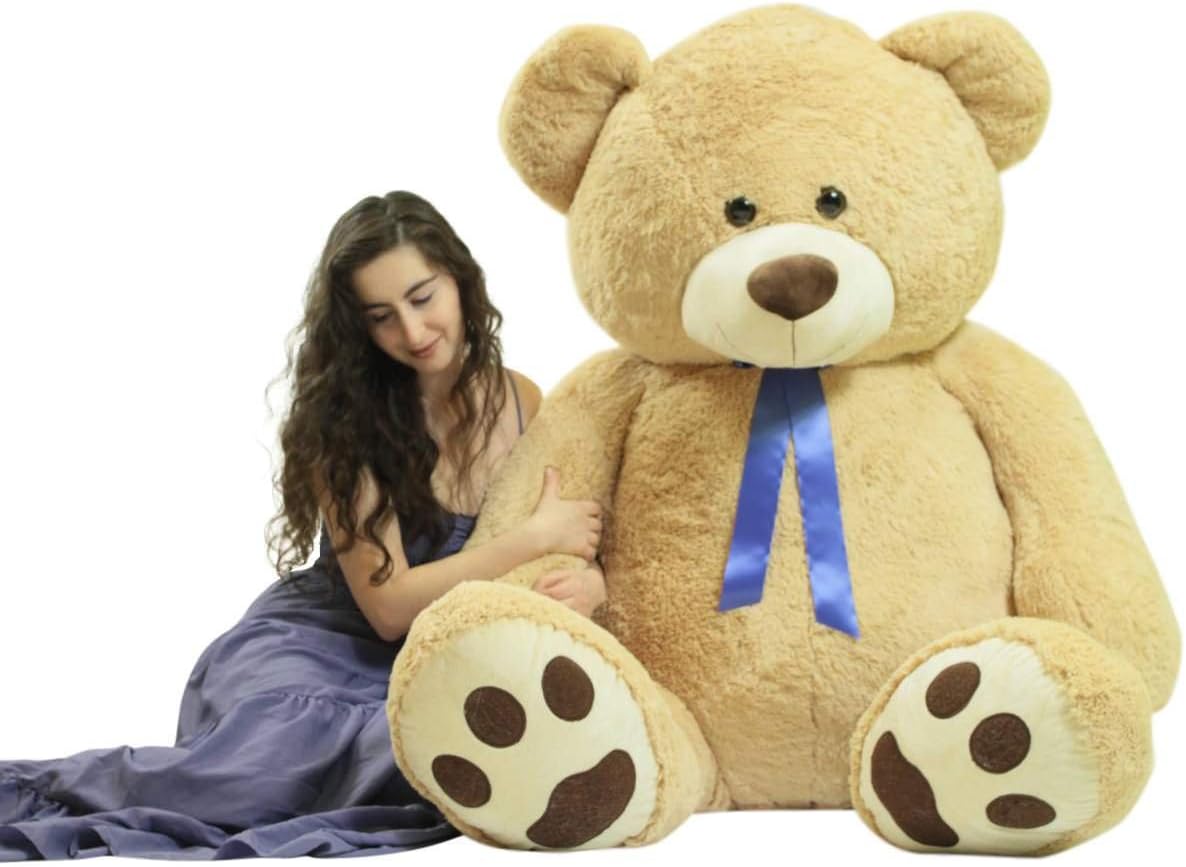 6 Foot Teddy Bear Custom Personalized Soft Giant Stuffed Animal Beige Color