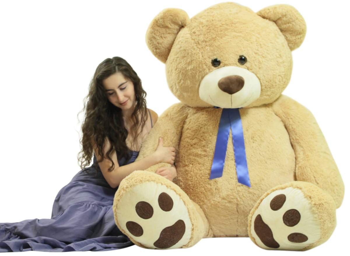 6 Foot Teddy Bear Custom Personalized Soft Giant Stuffed Animal Beige Color