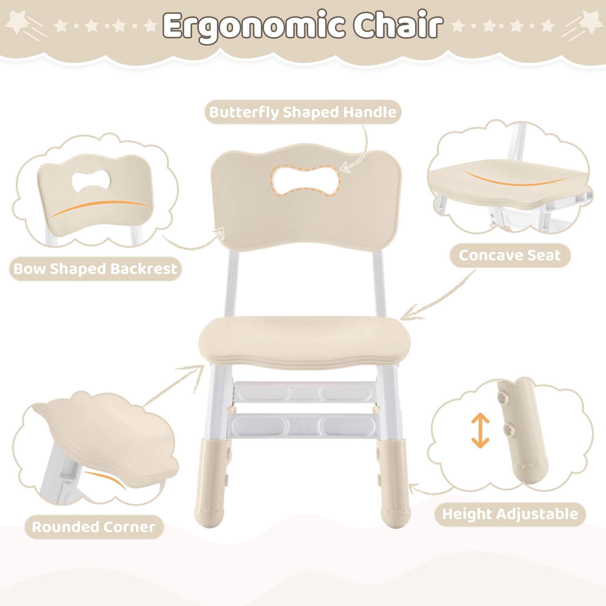 Adjustable Toddler Chairs Set for Ages 2-8