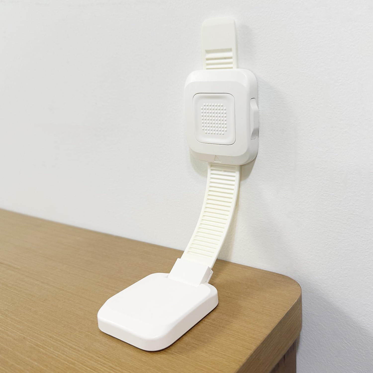 No Drill Adhesive Furniture Anchor, Adjustable Anti Tip Furniture Wall Straps