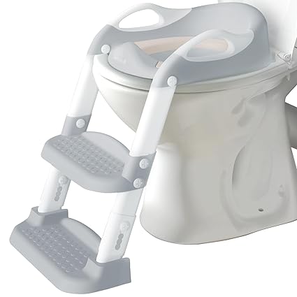 Potty Training Seat with 2 Step Ladder for Toddlers - Soft Cushioned