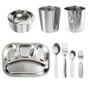 Kids Dinnerware Set 8-Piece | Divided Toddler Plates