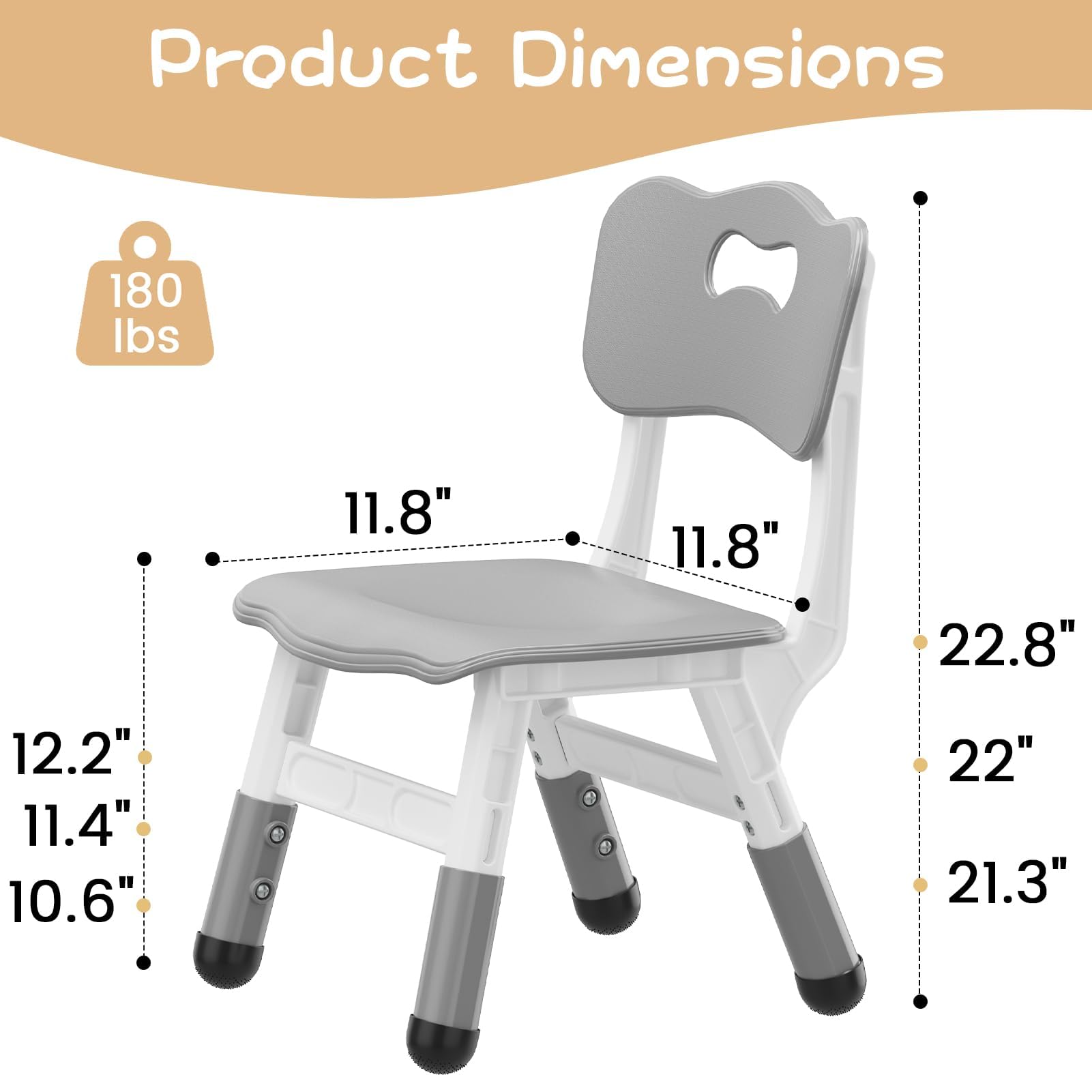 Height Adjustable Kids Chair Set of 2