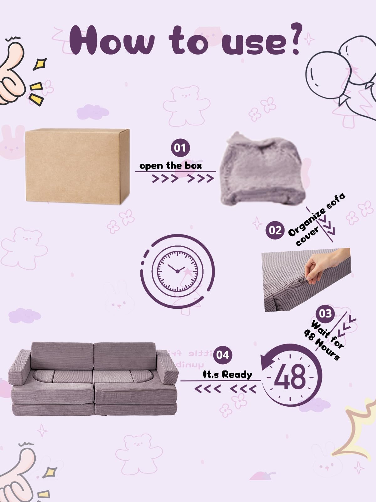 14-Piece Modular Kids Play Couch