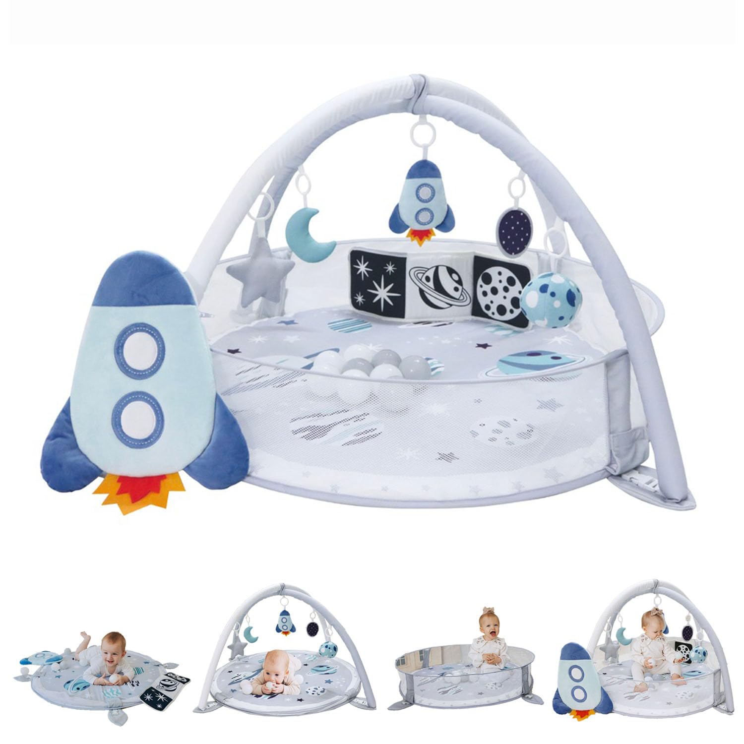 6-in-1 XL Play Mat & Play Gym, Baby Gym, Baby Activity Gym
