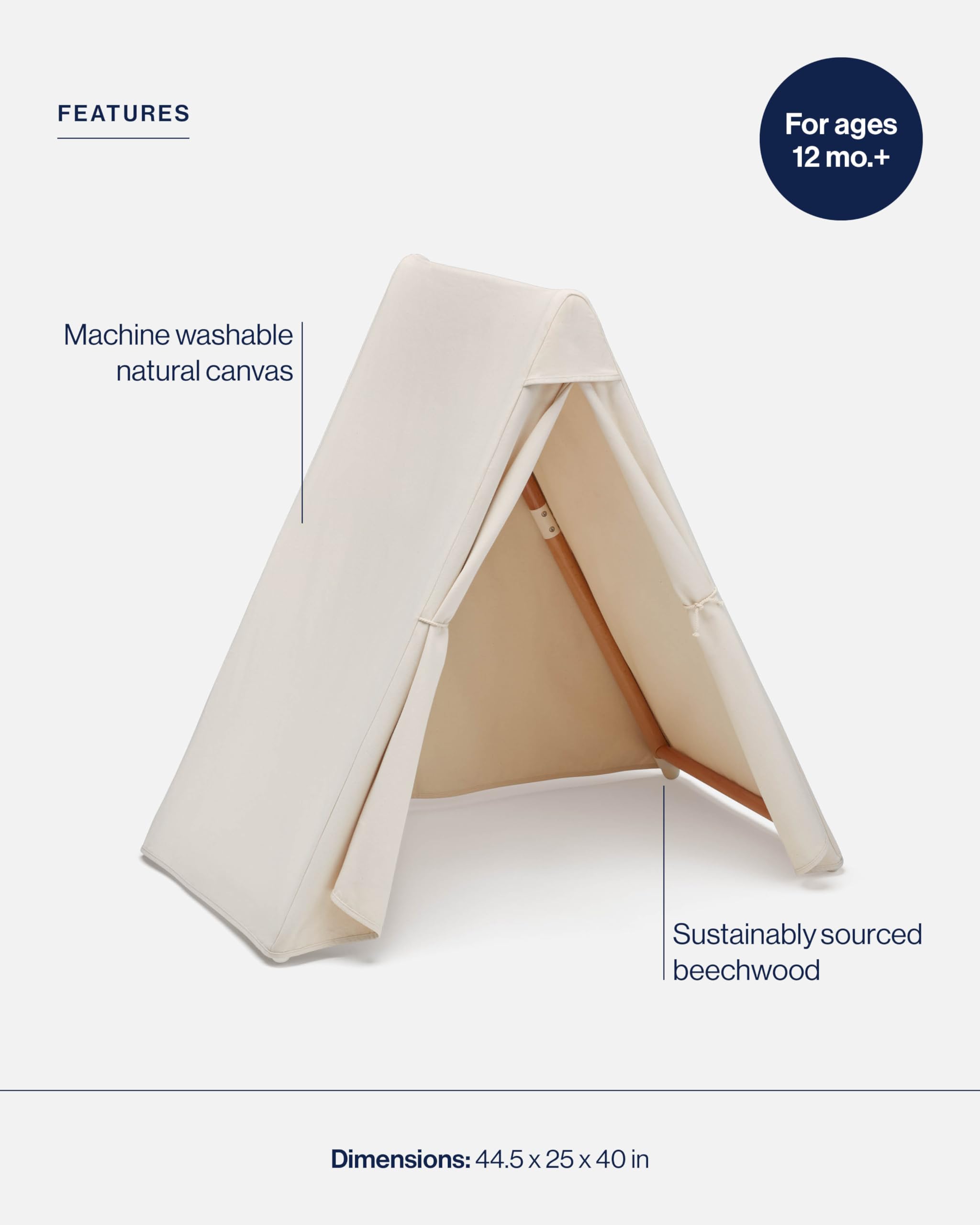 Indoor Play Tent for Kids and Toddlers with FSC Certified Beechwood Frame