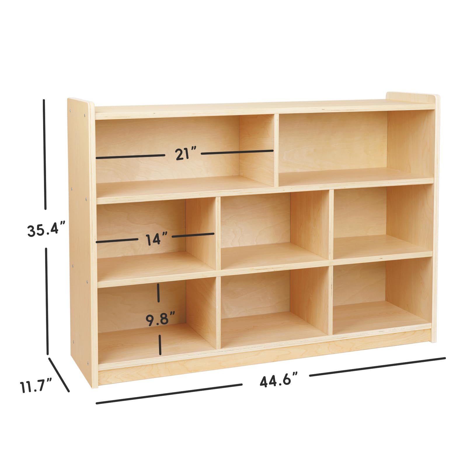 3-Tier Montessori Toy Storage Shelf with 8 Cubbies