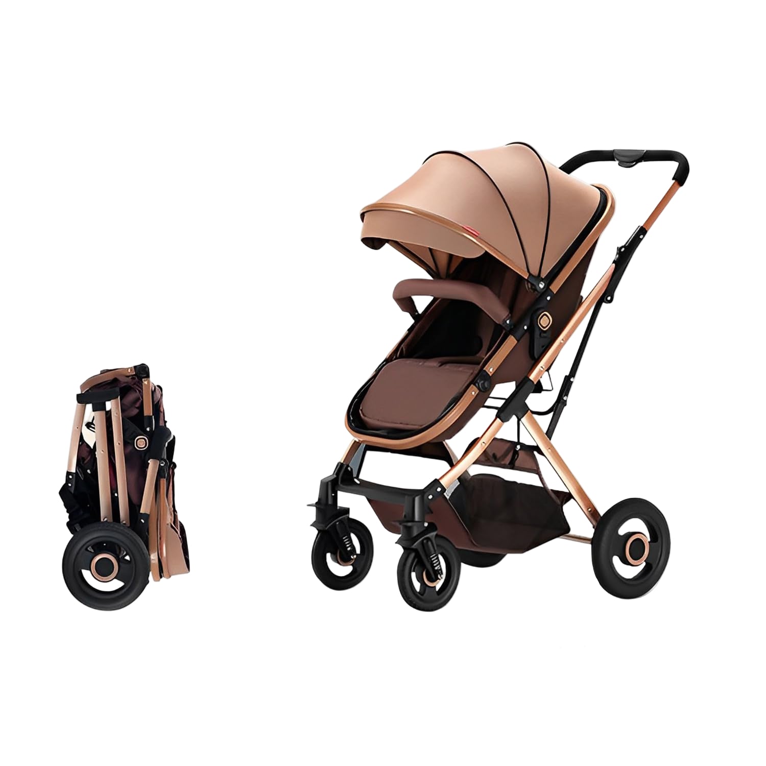 2 in 1 Convertible Baby Stroller Lightweight Stroller Newborn Reversible Foldable