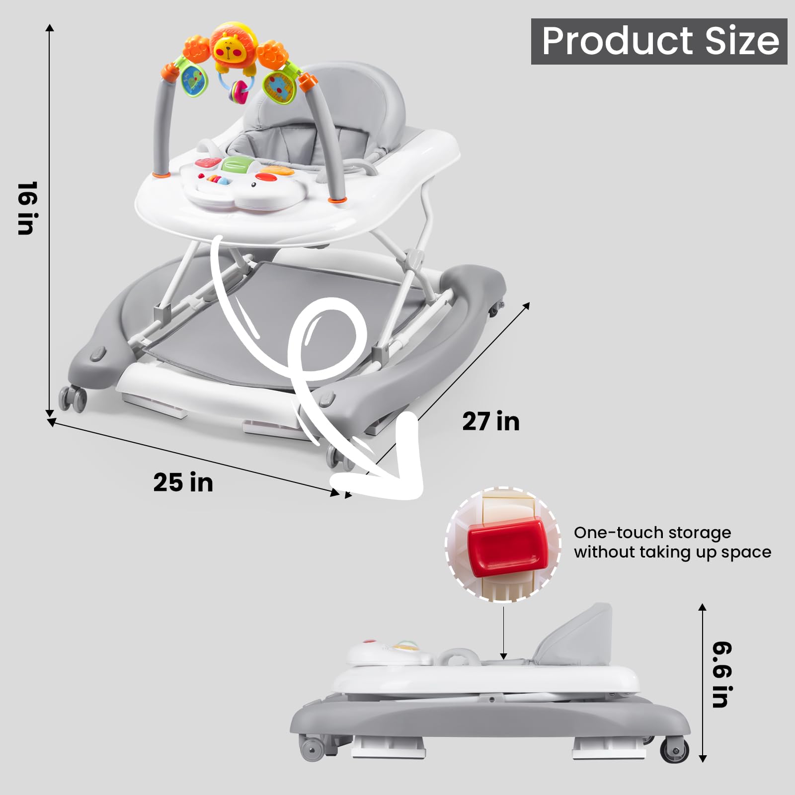 5-in-1 Baby Walker with Bouncer and Activity Center