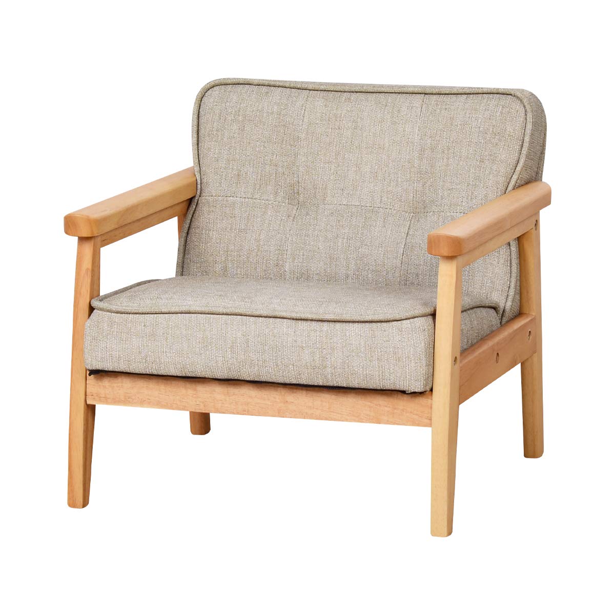 Upholstered Kids Armchair with Solid Wood Frame