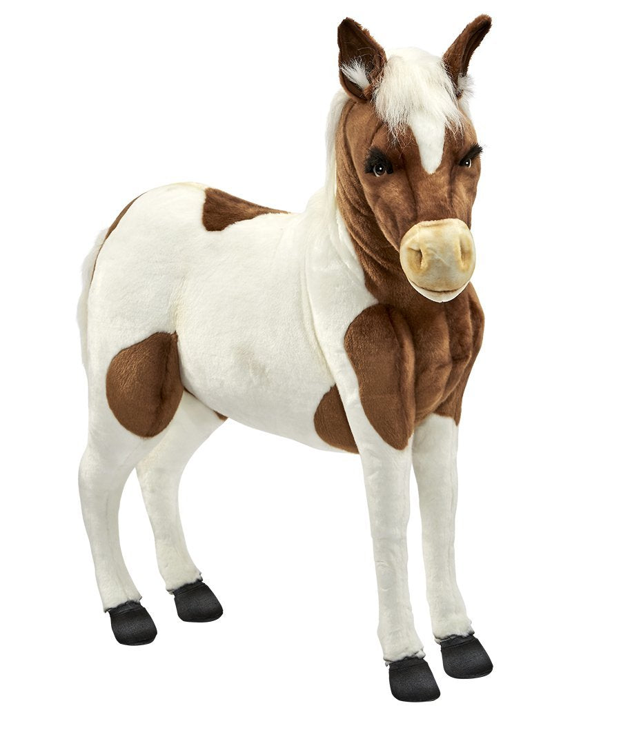 Ride-On Shetland Pony Stuffed Plush Animal, Brown & White