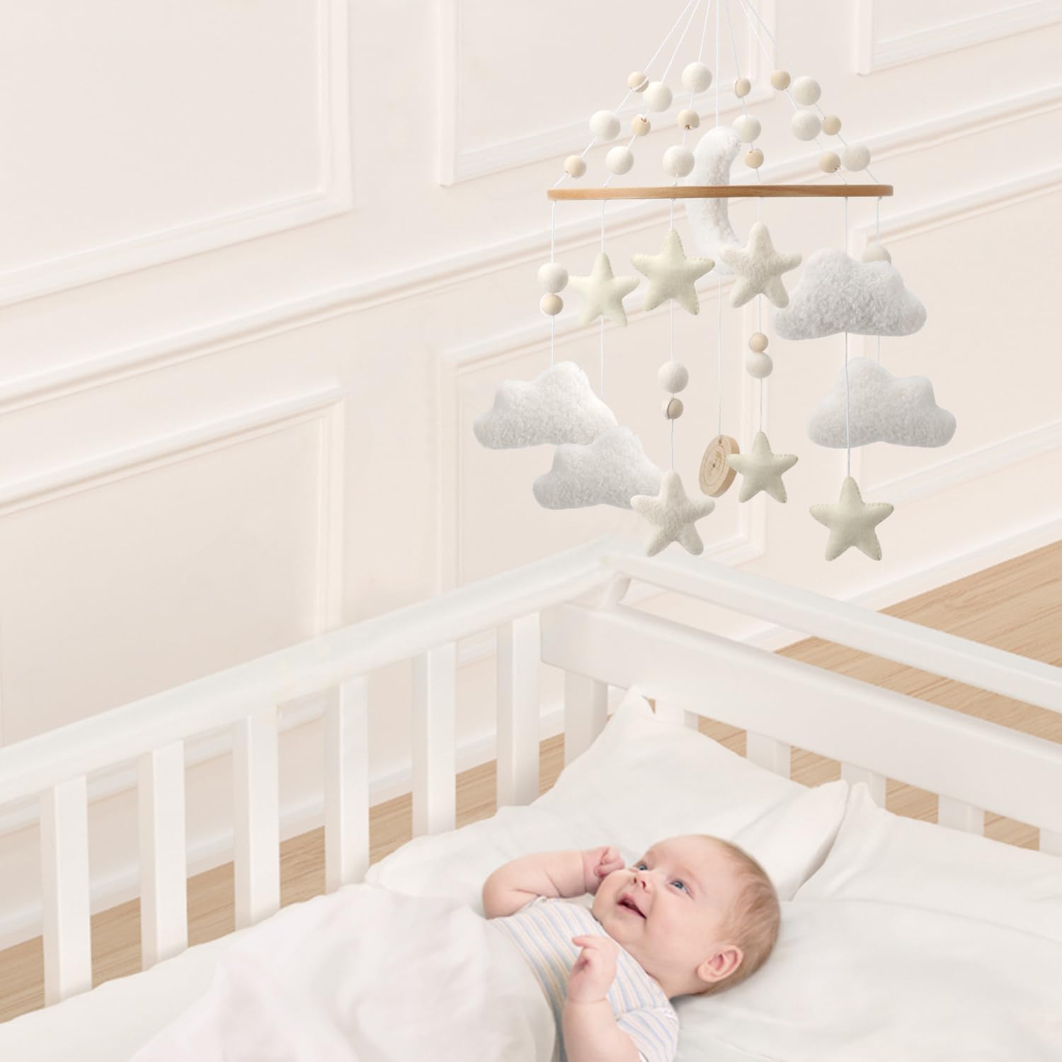 Cloud Mobile for Crib - A Handmade Gender Neutral Cloud Crib Mobile