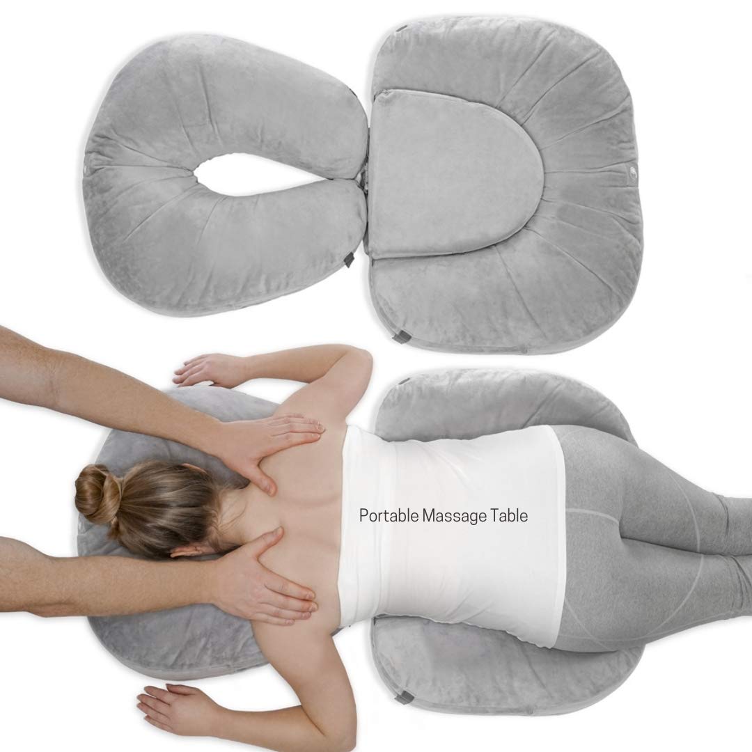 Nurse & Lounge Pillow (Grey) - Breastfeeding Pillow for Twins or Two Lounge Pillows