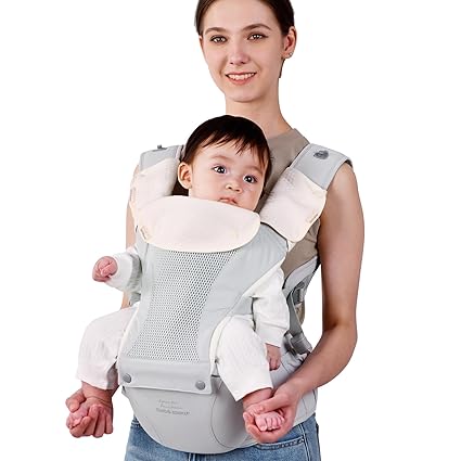 Carrier with Hip Seat,All-Position Breathable Mesh Hip Seat