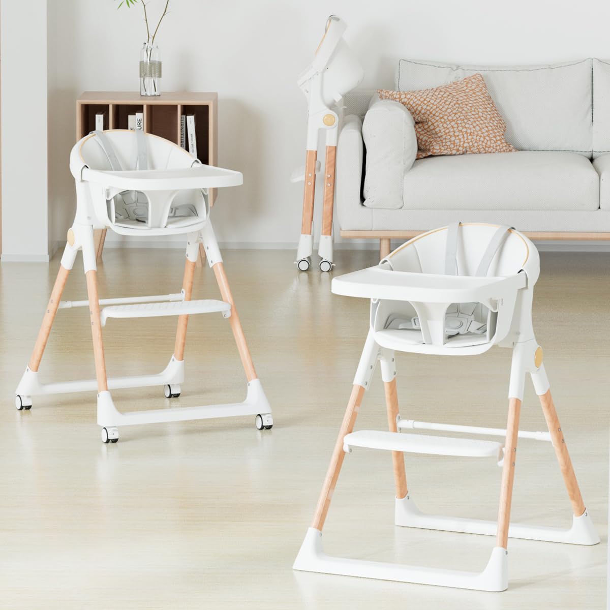 High Chairs for Babies and Toddlers, Convertible Folding High