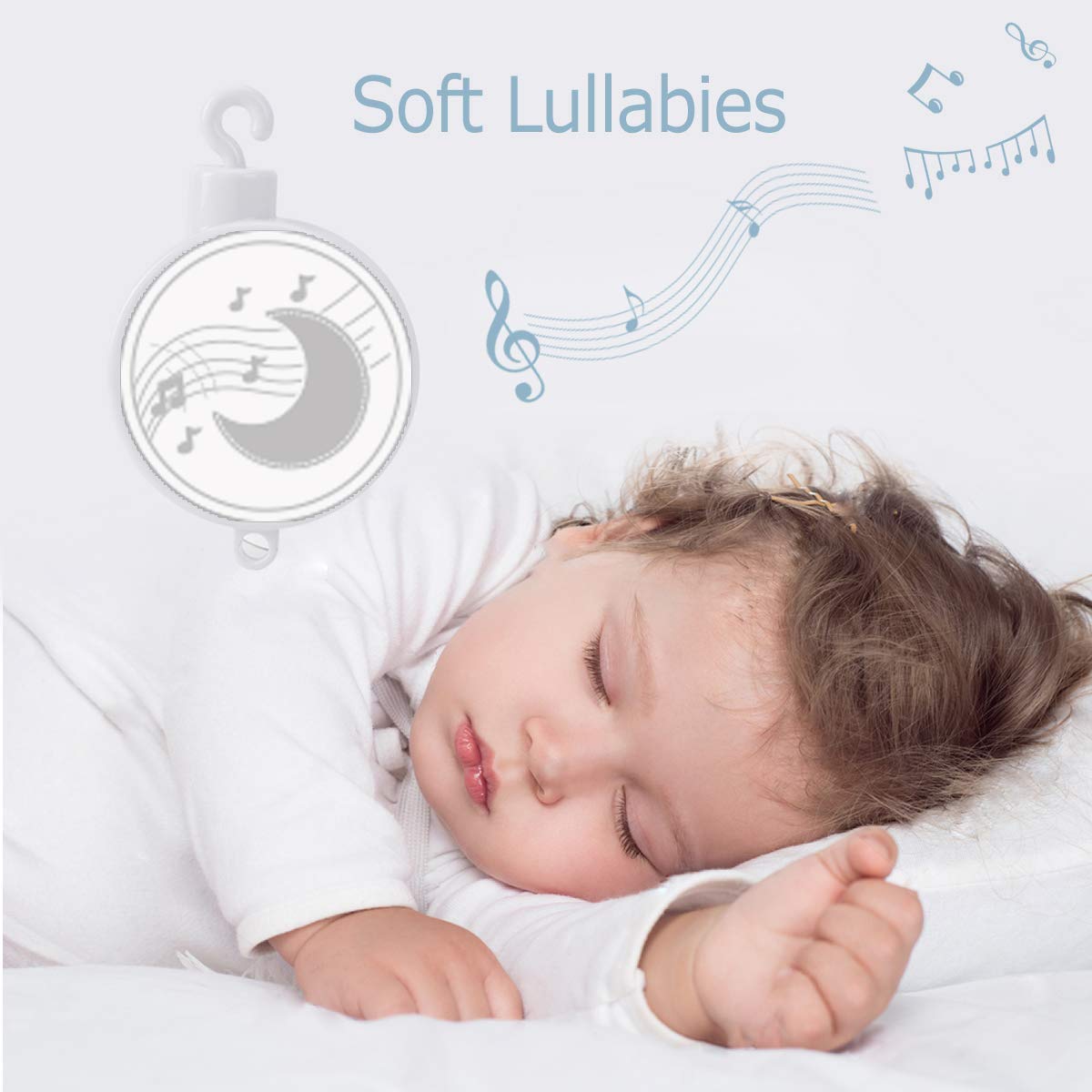 Baby Musical Mobile with Lullabies Music Box, Rotating Penguin Mobile Soother Crib Toy