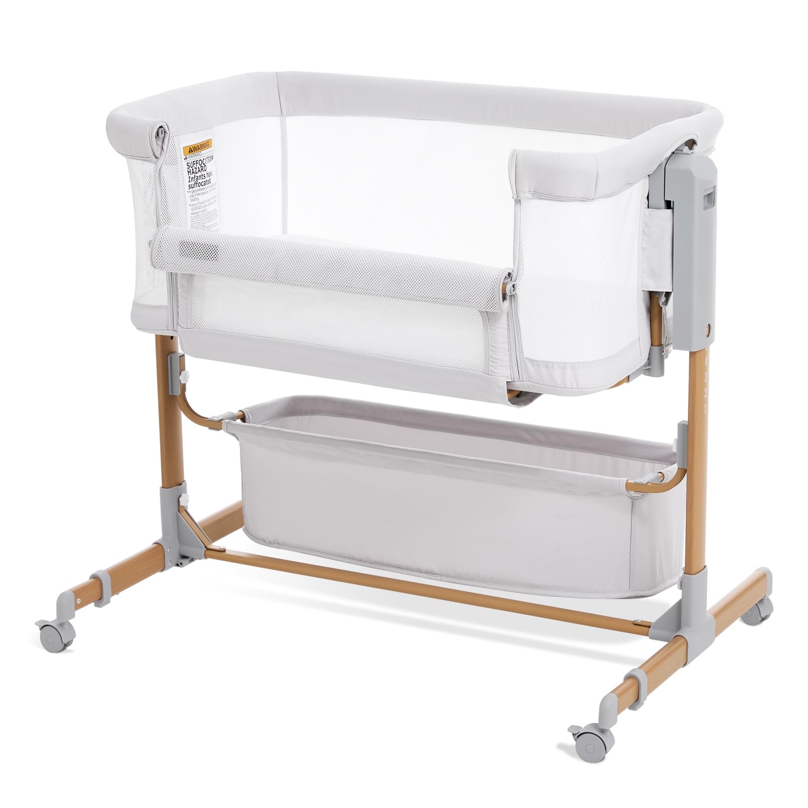 Bassinet Bedside Sleeper, 3-in-1 Rocking Bassinet for Baby