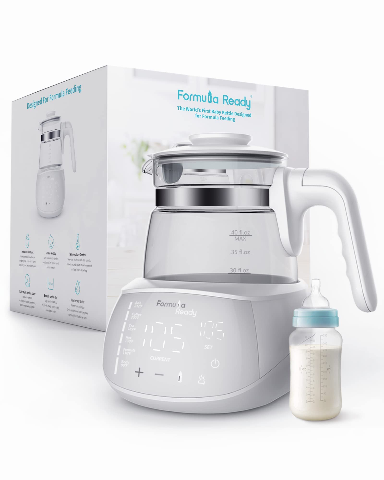 Baby Water Kettle- One Button Boil Cool Down and Keep Warm