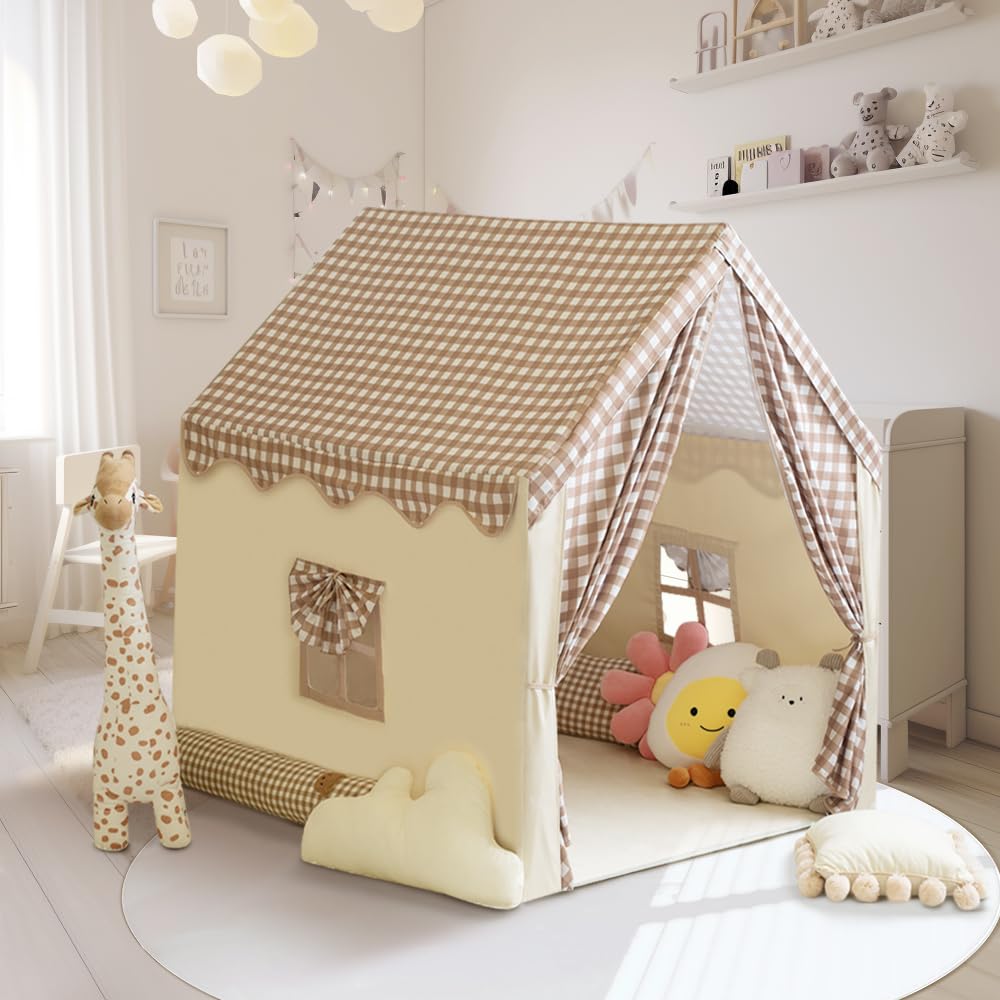 Play Tent with Star Lights, Colored Flags and Carry Bag, Playhouse for Kids,Kids Tent