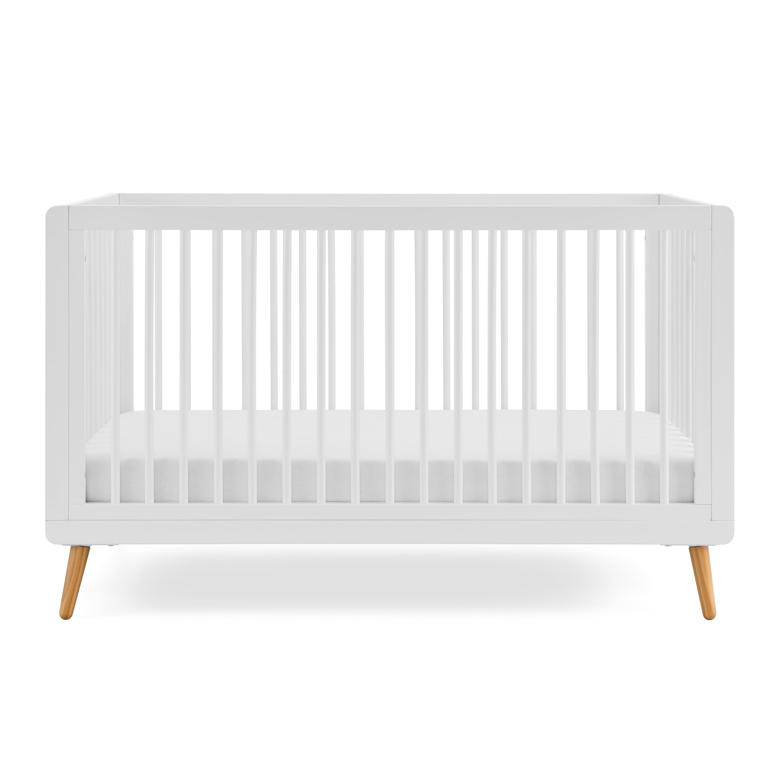 Tatum 3-in-1 Convertible Crib, White Finish, Solid Wood, Adjustable Mattress Height
