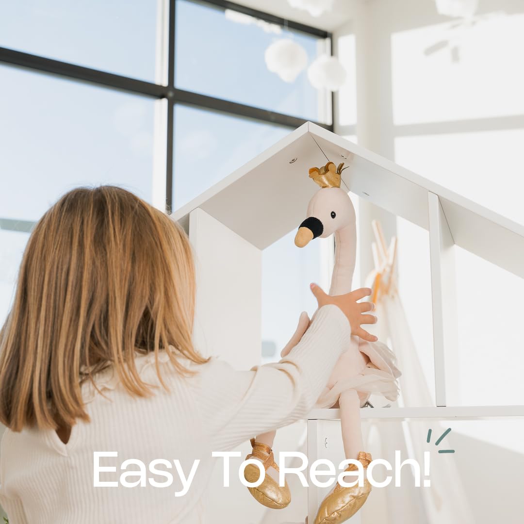 4-Tier White Wooden Kids Bookshelf