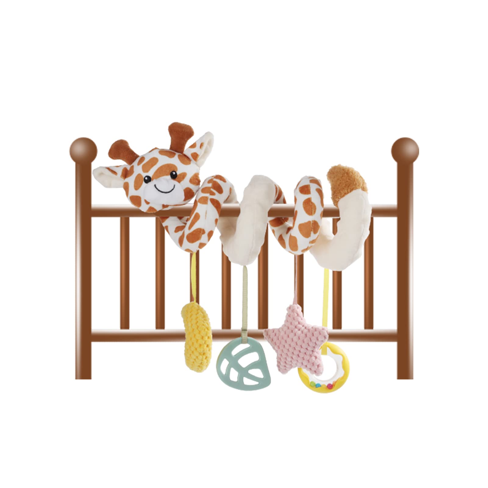 Baby Spiral Car Seat & Stroller Activity Toy, Features Plush Giraffe Character Hanging