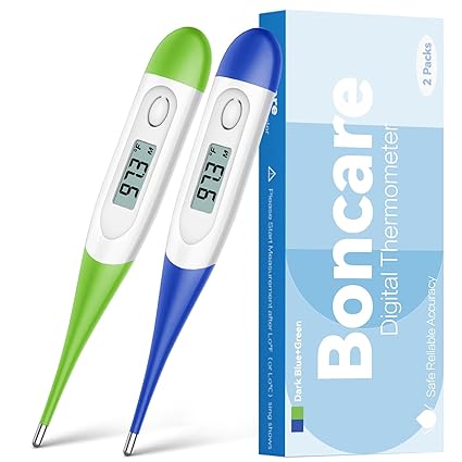 Thermometer for Baby, 2 Packs, Rectal Digital Thermometer with 10 Seconds