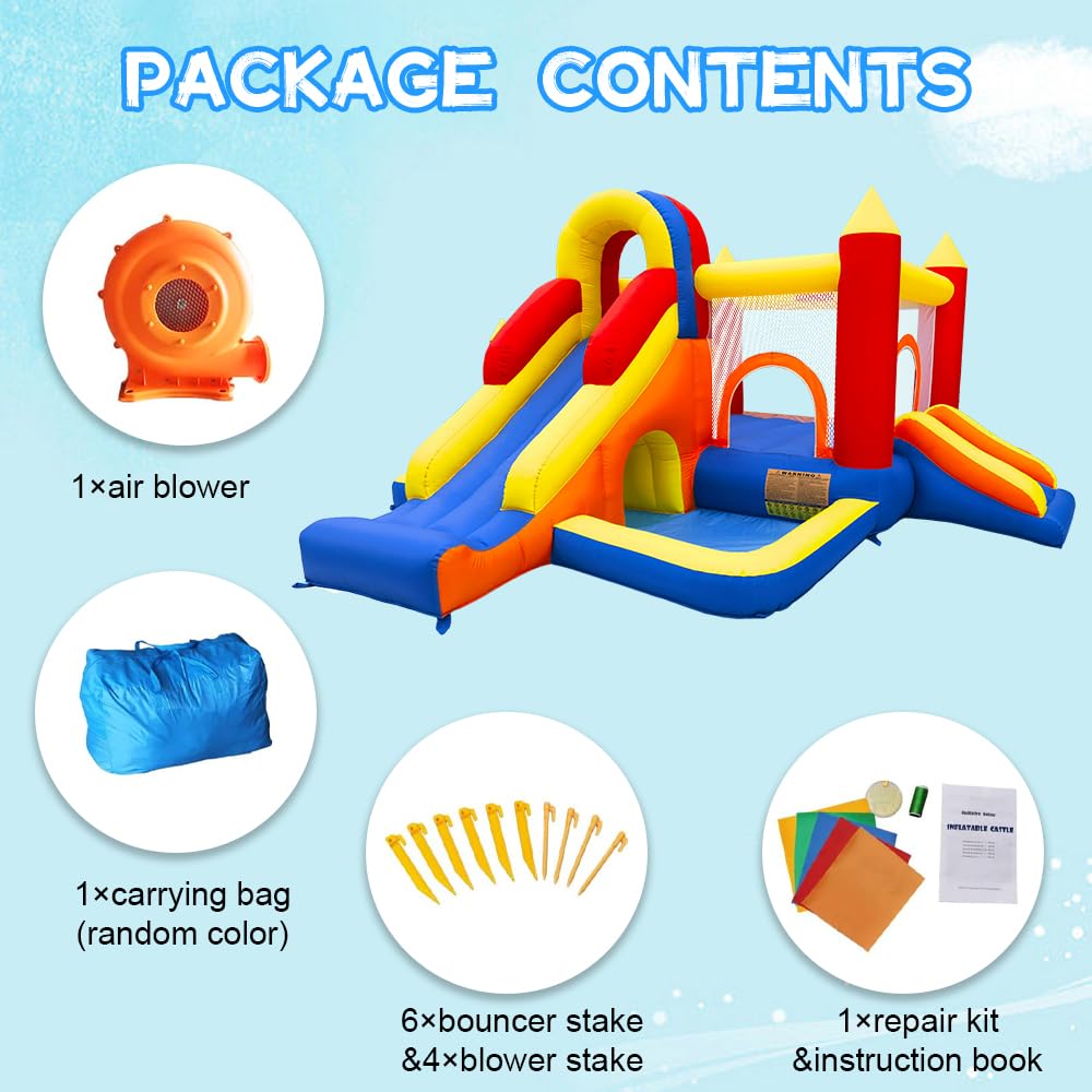 9-in-1 Inflatable Bounce House with Slide