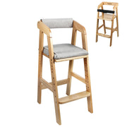 Wooden High Chair for Toddlers, Adjustable Child Highchair Feeding Chair