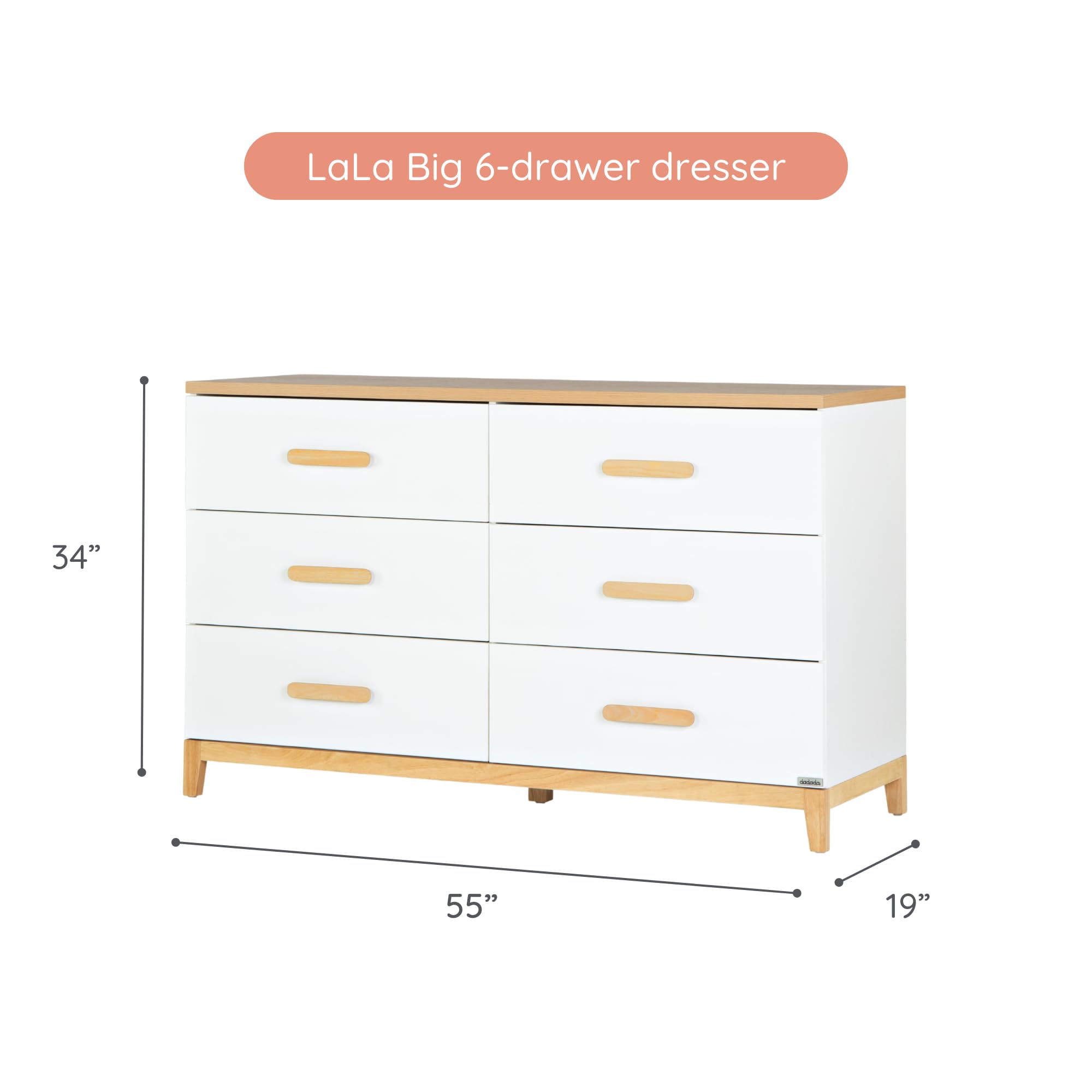 6-Drawer Nursery Dresser with Deep Storage and Anti-Tip Safety