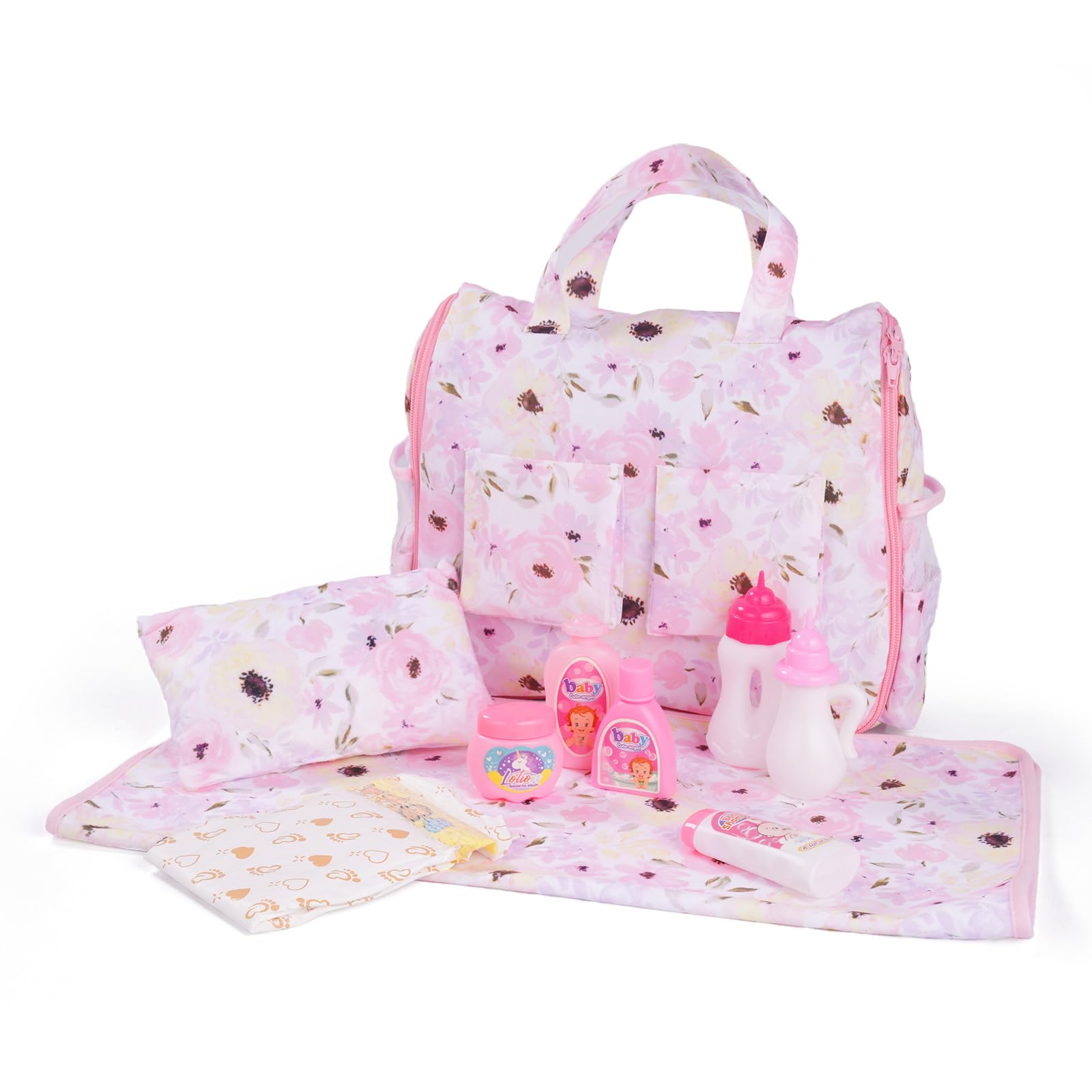 10 Pcs Baby Doll Diaper Bag Set, Reborn Baby Doll Accessories Set