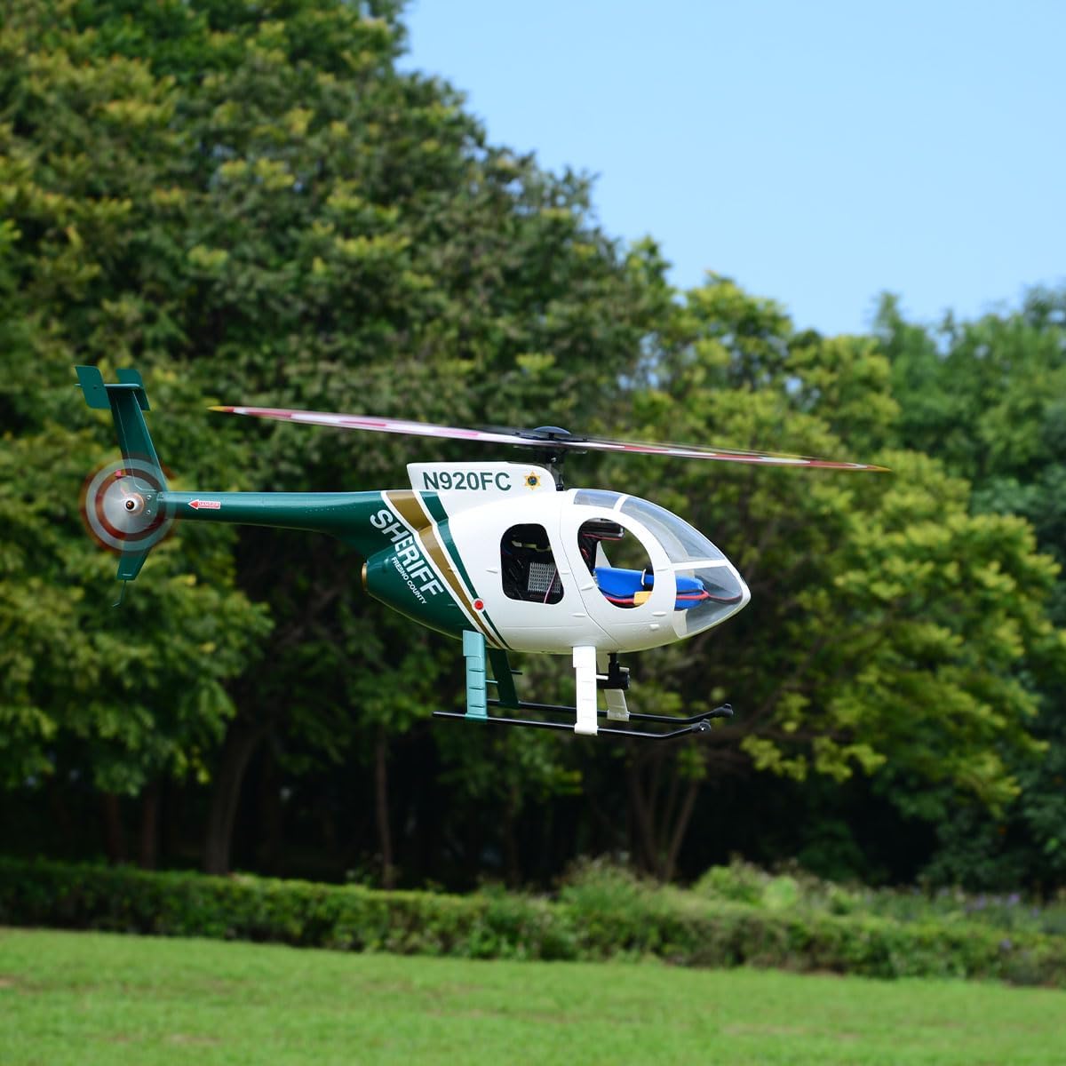 Roban RC Helicopter MD-500E 470 Size RTF Version 2 Blades Green White Hughes