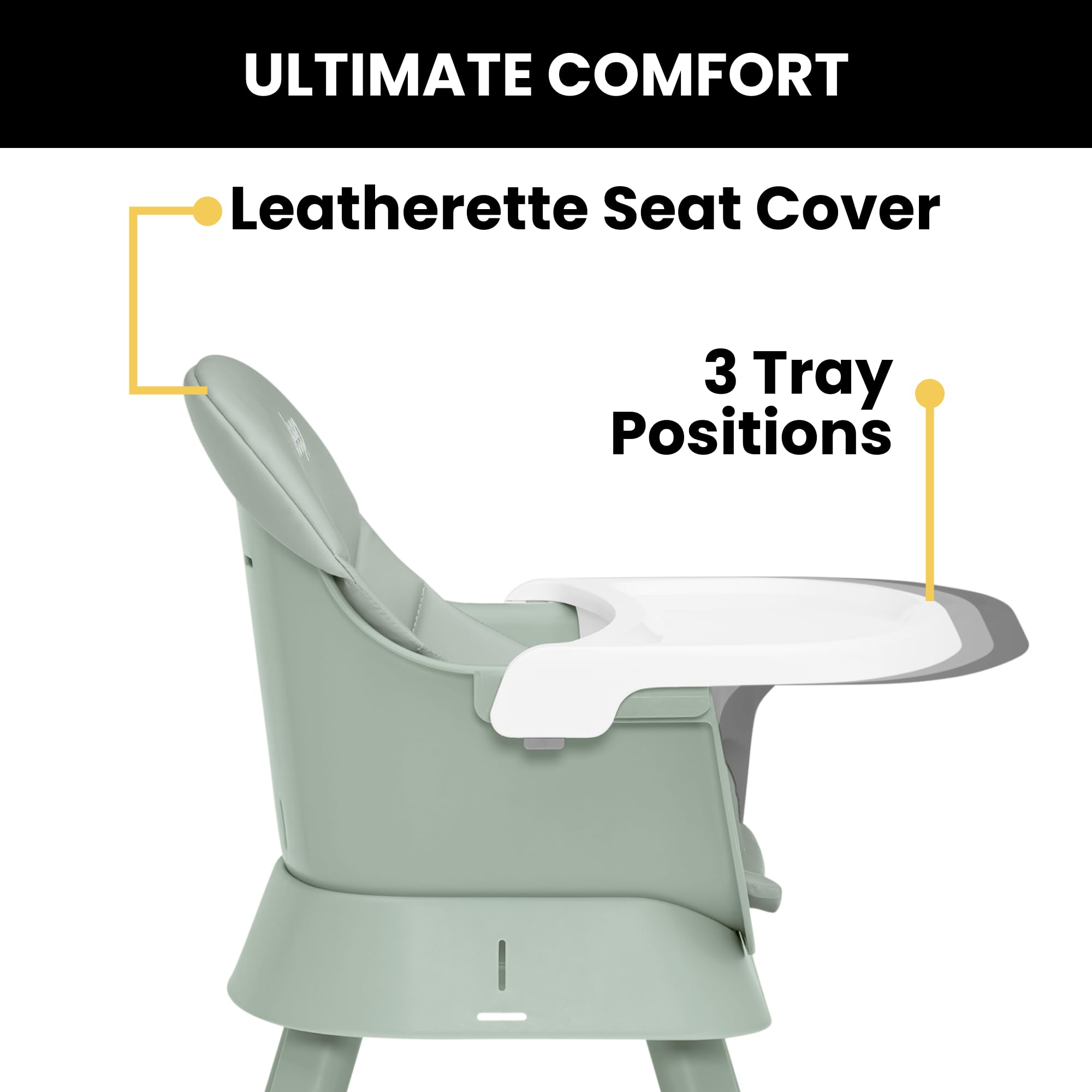 6-in-1 Convertible Wooden High Chair with Removable Tray