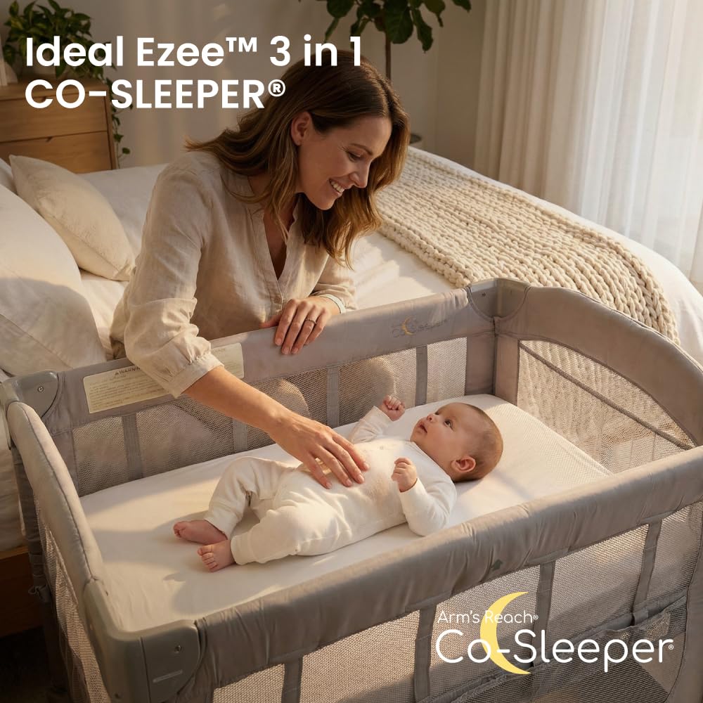 3-in-1 Bedside Bassinet Co-Sleeper with Breathable Mesh
