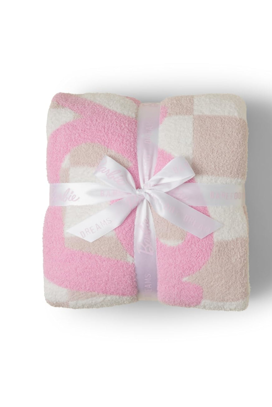 CozyChic® Barbie Checkered Throw, Barbie Pink Multi, 54"x72"