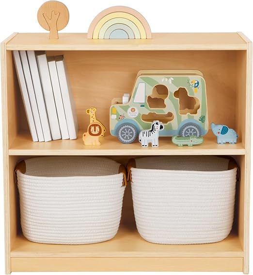 Montessori Shelf and Toy Storage, Compact Toddler Bookshelf for Small Space