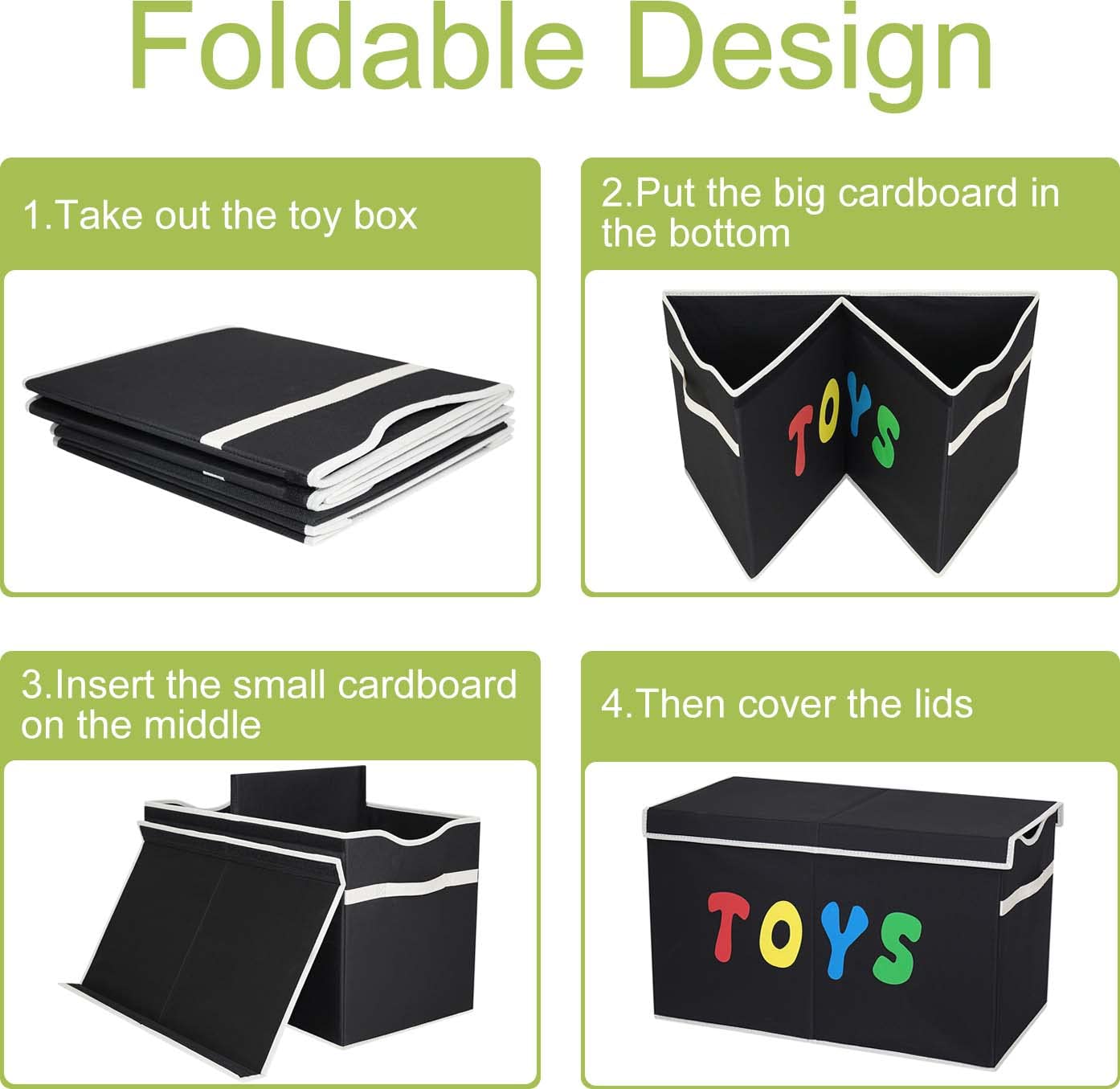 Extra Large Collapsible Toy Storage Box with Lid