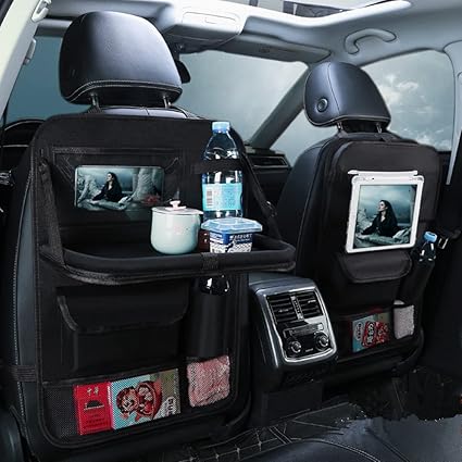 2 Pack Car Seat Back Organizer and Storage with Touch Screen Tablet Holder