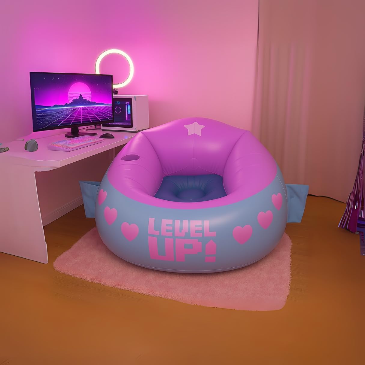 Inflatable Gaming Chair for Kids – Supports Up to 300 lbs, Includes Air Pump