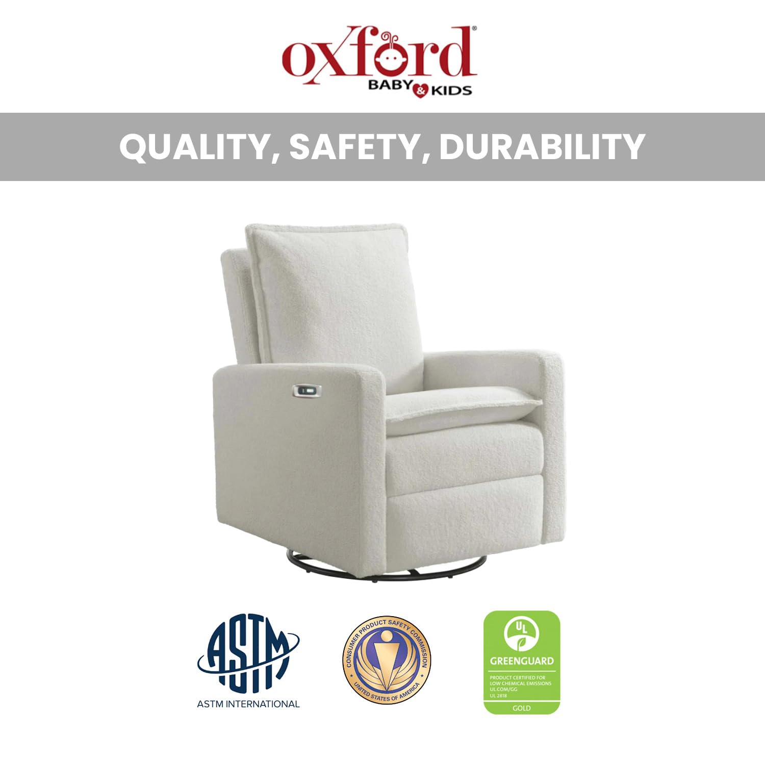 Upholstered Swivel Glider Recliner Nursery Chair